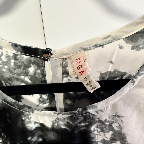 Raga Small Black White Midi Dress Tie dye Splatter Hip Hop Urban Business casual - Picture 6 of 11